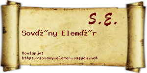 Sovány Elemér névjegykártya
