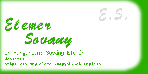 elemer sovany business card